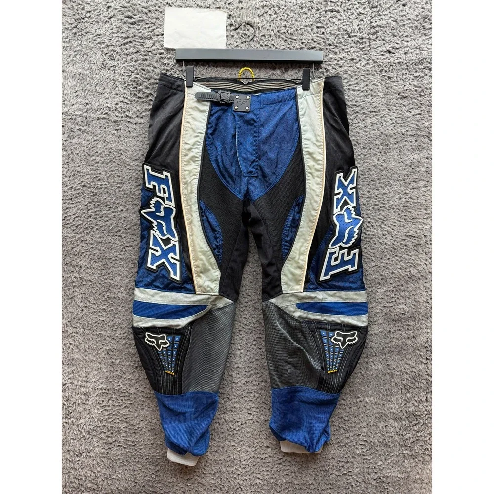 Vintage Y2k Fox Racing 360 Performance Motocross Pants Blue Black Mens Size 38